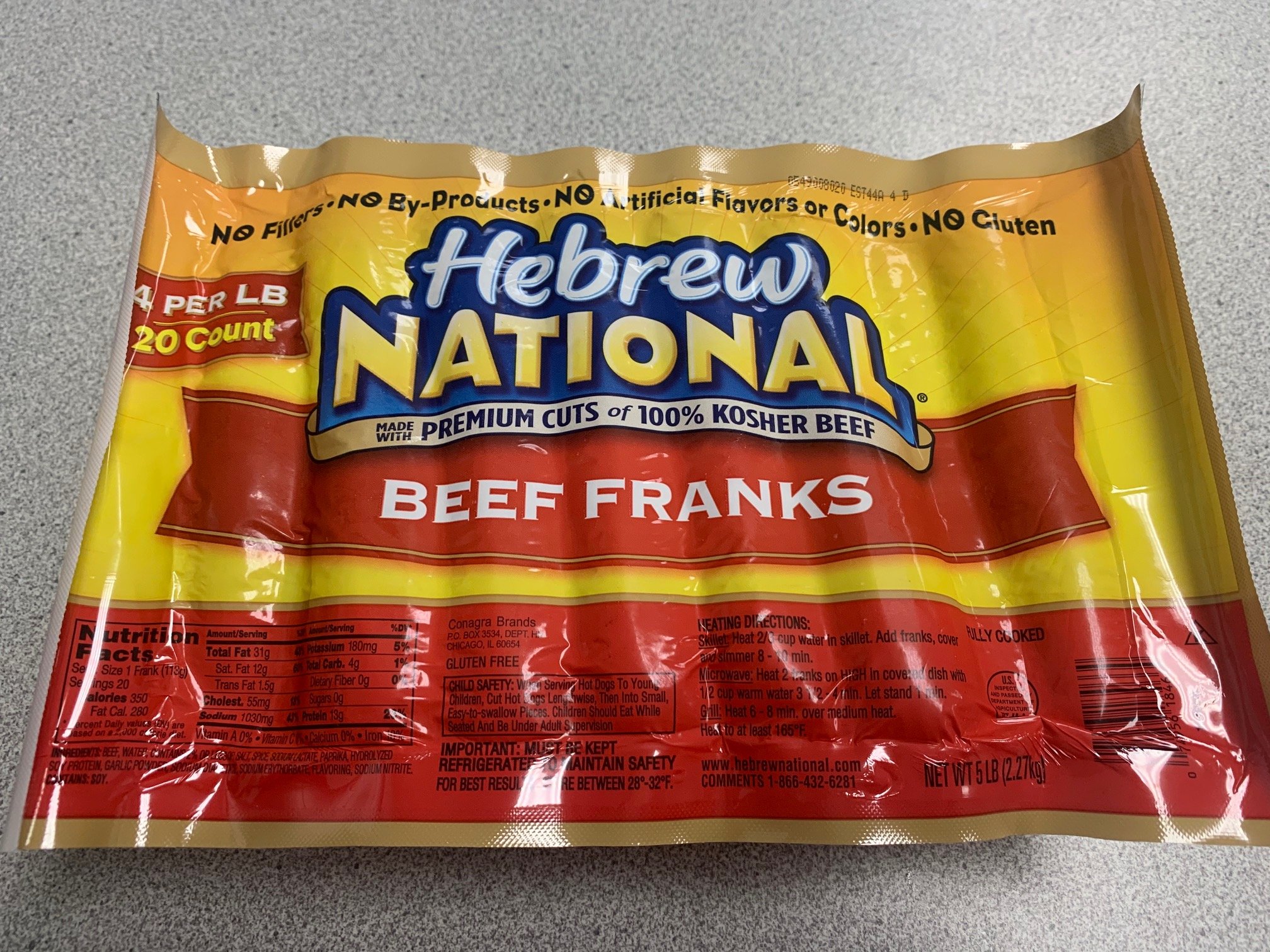 Quarter Pound All Beef Hotdogs (5 LB. Package) Valu Foods